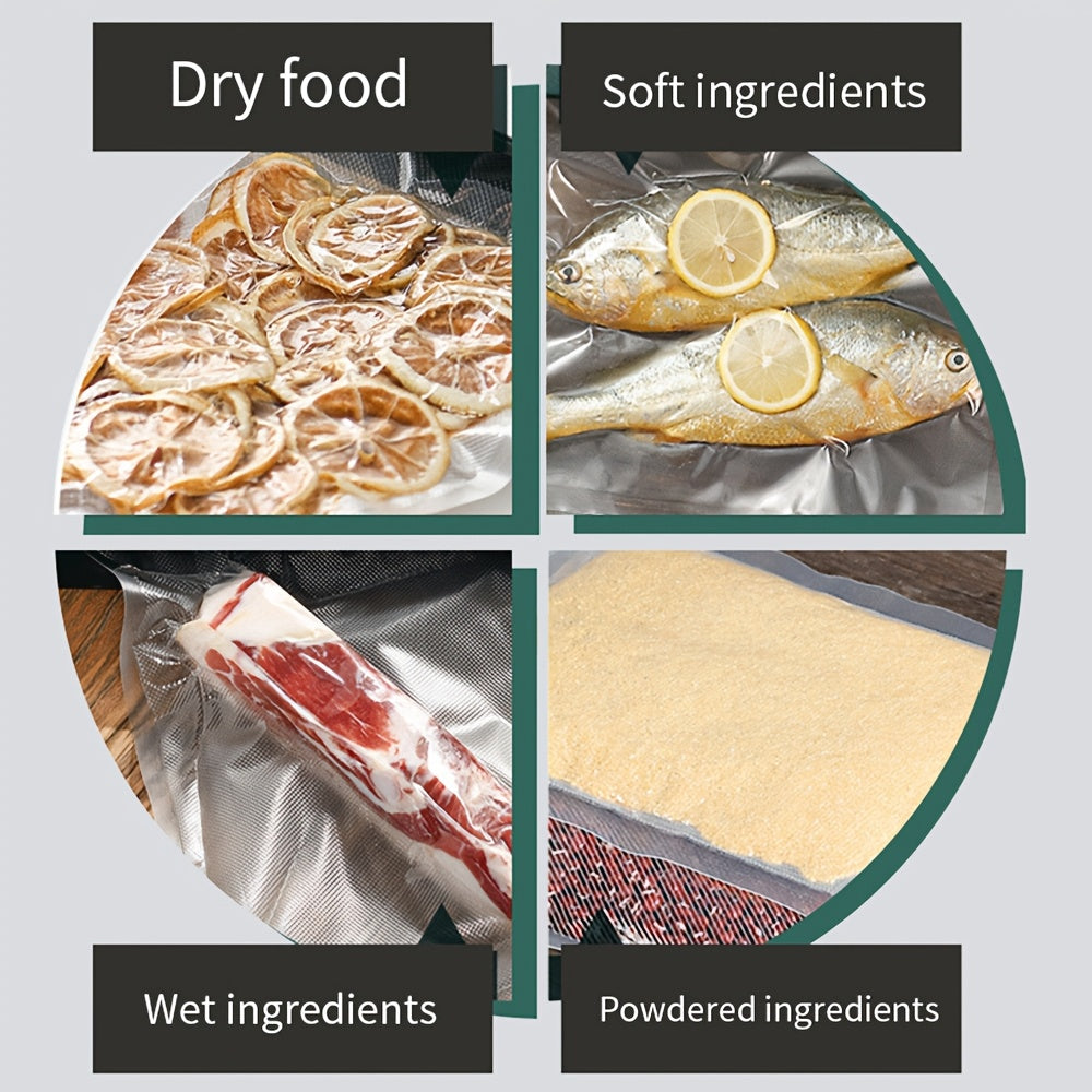 Vacuum Sealer Machine 65KPA 6-in-1 with 40 Bags, Wet & Dry Mode Automatic Food Vacuum Sealing Machine for Food Storage & Preservation, Commercial & Household Kitchen Food Saver