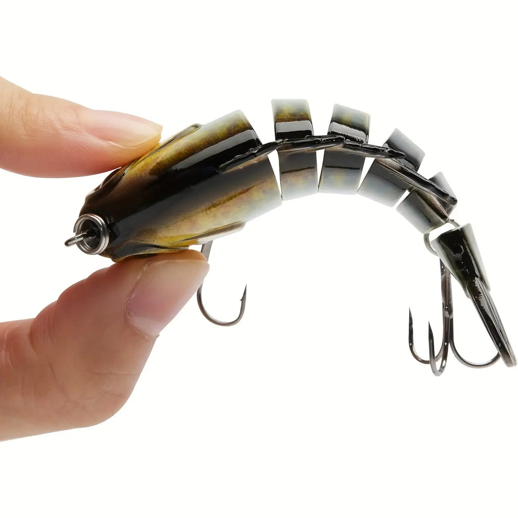 Jointed Topwater Fishing Lures 4-Pack Multi-Joint Hard Swimbait 3.5in Treble Hook – Bass Trout Panfish Bluegill Freshwater Saltwater