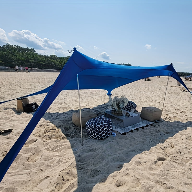 Pop Up Beach Tent Sun Shelter Large Canopy for 4-6 Adults Lightweight Portable 5 Minute Setup for Beach Camping Fishing Picnic Backyard