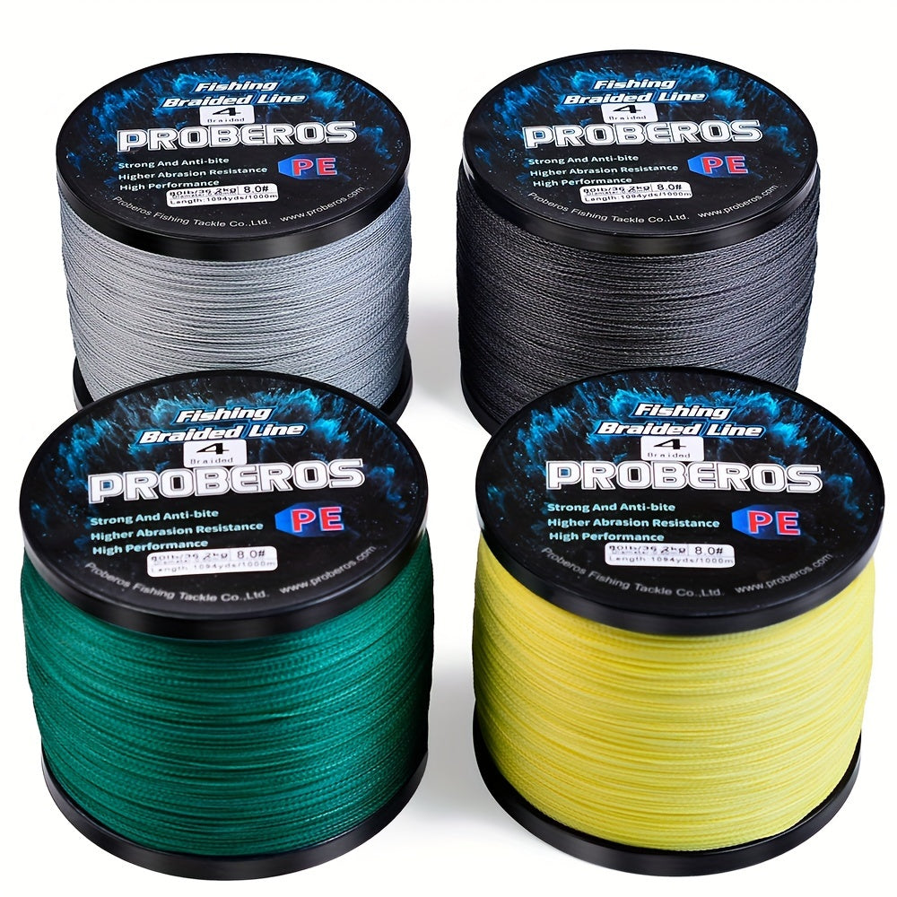 Braided Fishing Line 4 Strand 1094 Yards Abrasion Resistant Zero Stretch Super Strong 6LB-80LB Test Freshwater Saltwater Fishing Line Gray Green Blue Camouflage Green Camouflage