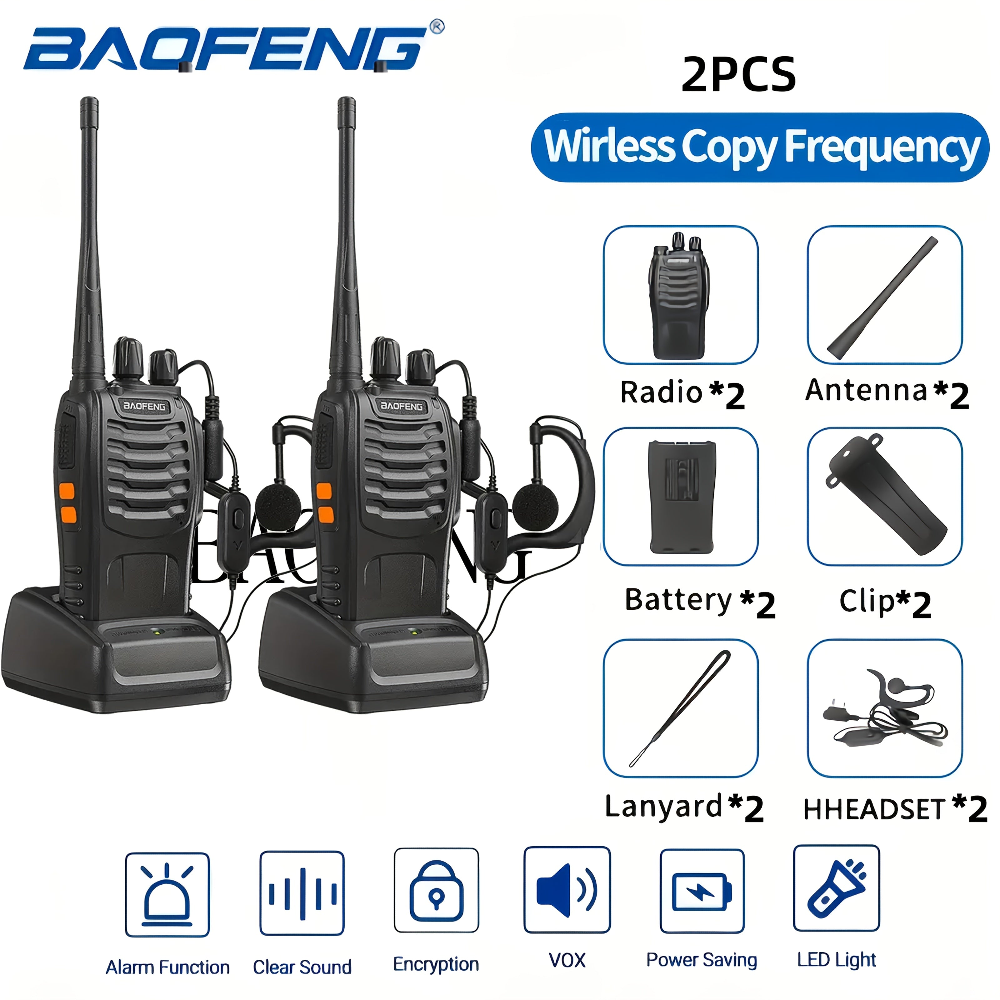 Walkie Talkies Long Range Rechargeable Baofeng BF-888S 16 Channel UHF Two Way Radio with Earphones – 2-Pack & 4-Pack for Camping Hiking Hunting