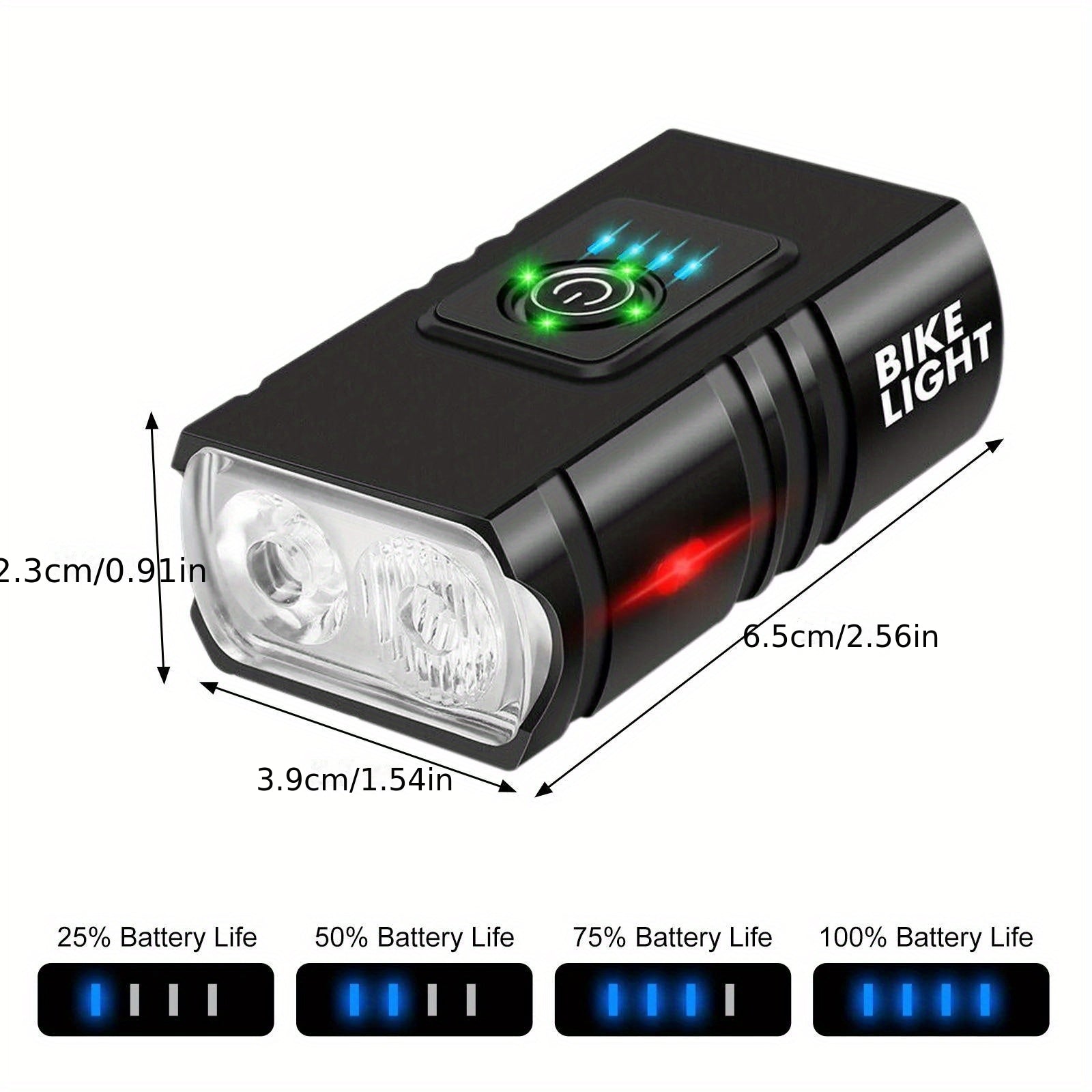 USB Rechargeable Bike Light Set Front & Rear – 1500 Lumen LED Bicycle Light Type-C Fast Charging 6+4 Modes Waterproof Safety Cycling Lamp for Night Riding Commuting Camping – 1/2/3 Pack