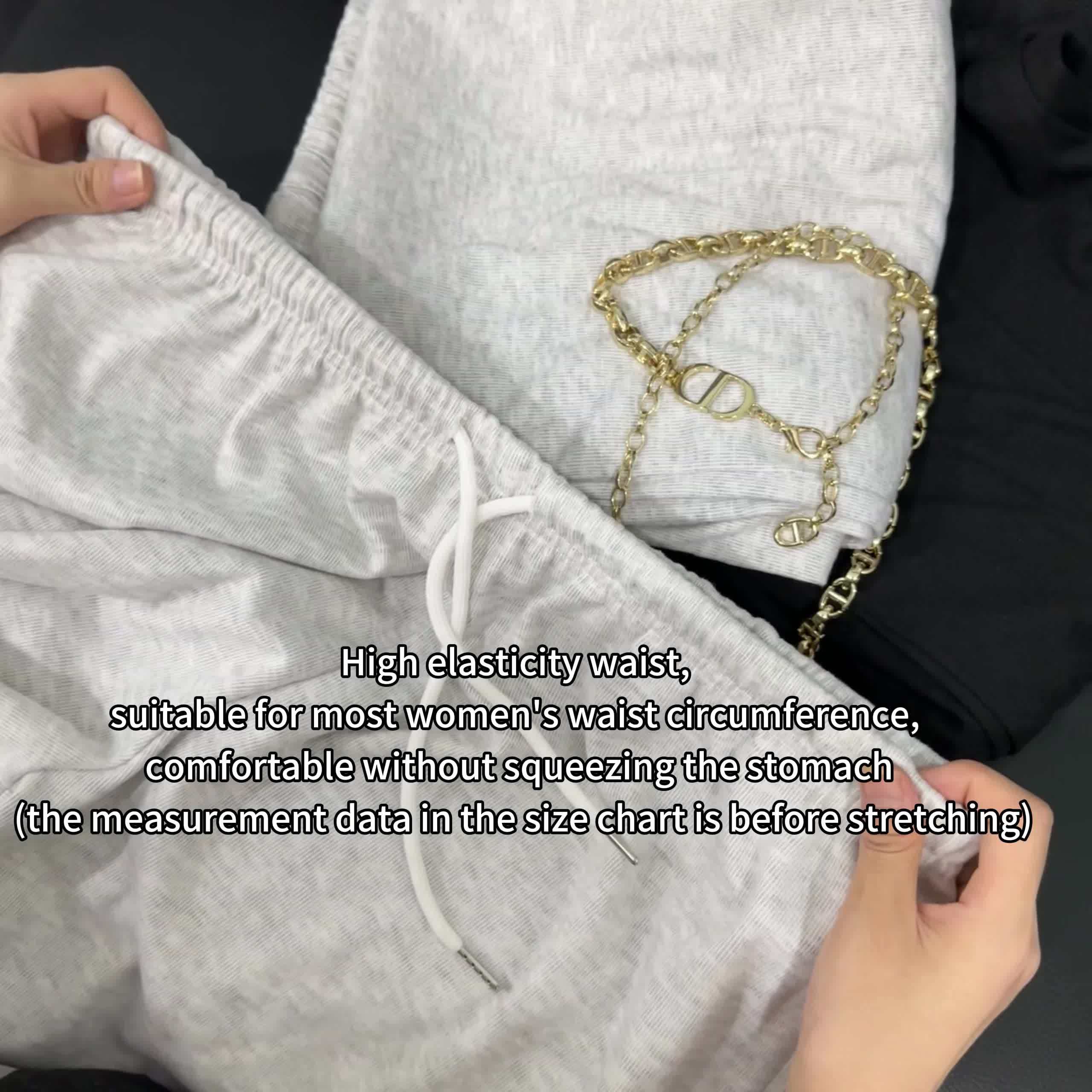 Women's Wide Leg Sweatpants 2-Pack Elastic Waist Loose Casual Joggers with Pockets for Workout Training Loungewear All Season S M L XL XXL Mixed Colors