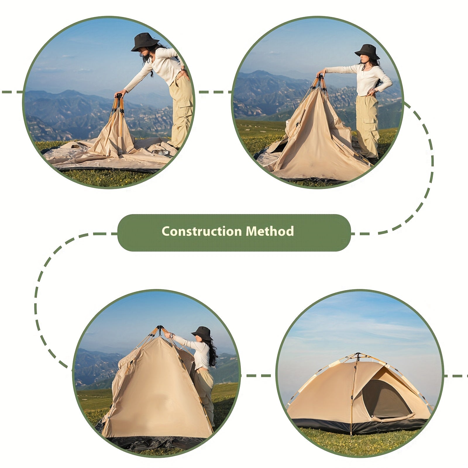 Pop Up Camping Tent Instant Setup 1-3 & 3-4 Person All Season Windproof Lightweight Tent Dual Doors Mesh Windows Hiking Backpacking Outdoor Gear