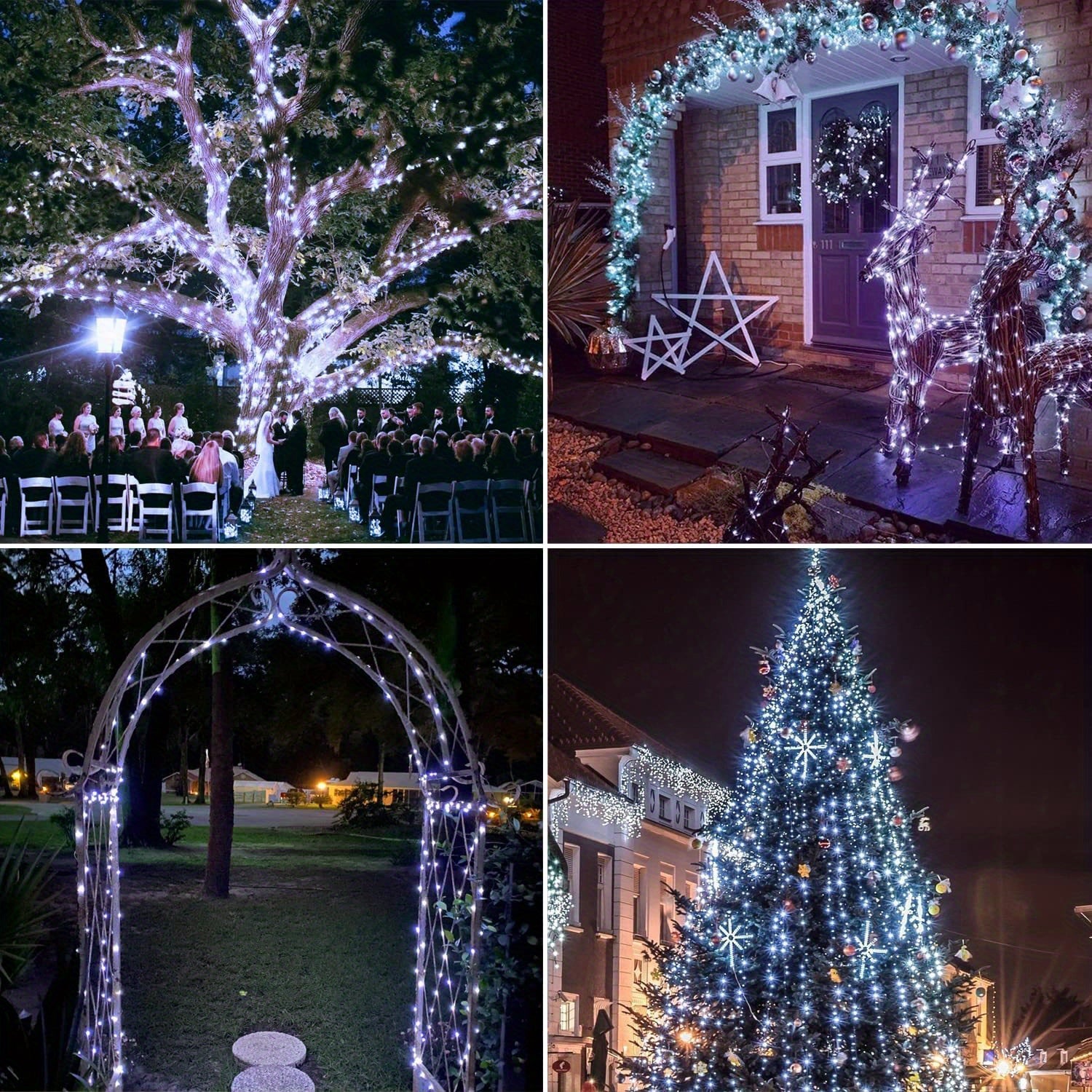 Solar String Lights Outdoor 2 Pack – 300 LED 104FT Copper Wire Fairy Lights, 12 Modes, IP65 Waterproof, Warm White for Garden Yard Tree Patio Wedding Christmas Party