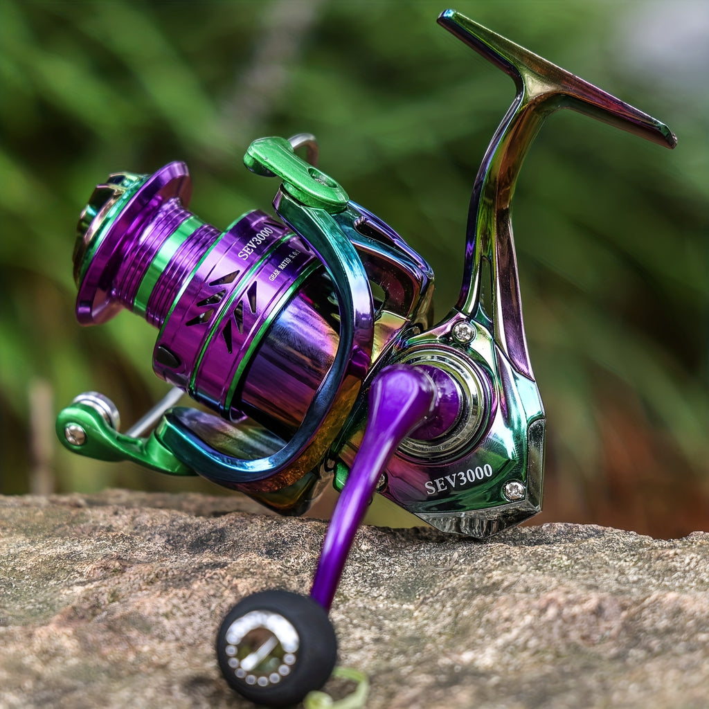 Stainless Steel Spinning Fishing Reel 5.0:1 4.7:1 Gear Ratio Screw-In Handle Lightweight Smooth for Freshwater Saltwater Sizes 1000 2000 3000 4000 5000