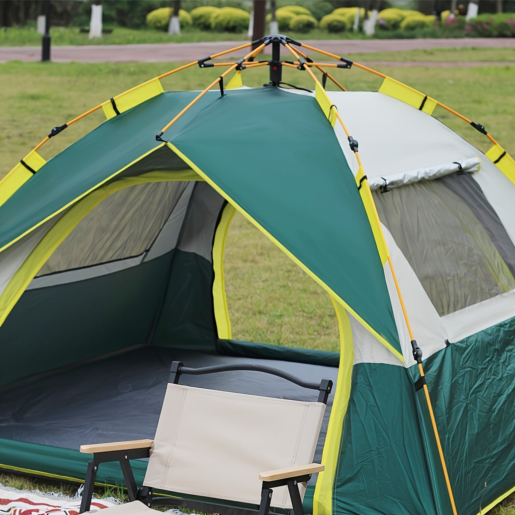 Pop Up Camping Tent 4 Person Automatic Instant Setup UV Protection Insect Net Sunshade Waterproof Family Tent for Beach Park Outdoor Camping Hiking Adventures