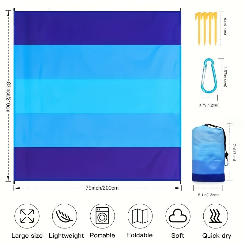 Sand Free Beach Blanket Large Portable Picnic Mat – Waterproof Outdoor Mat for Camping, Travel & Beach Days