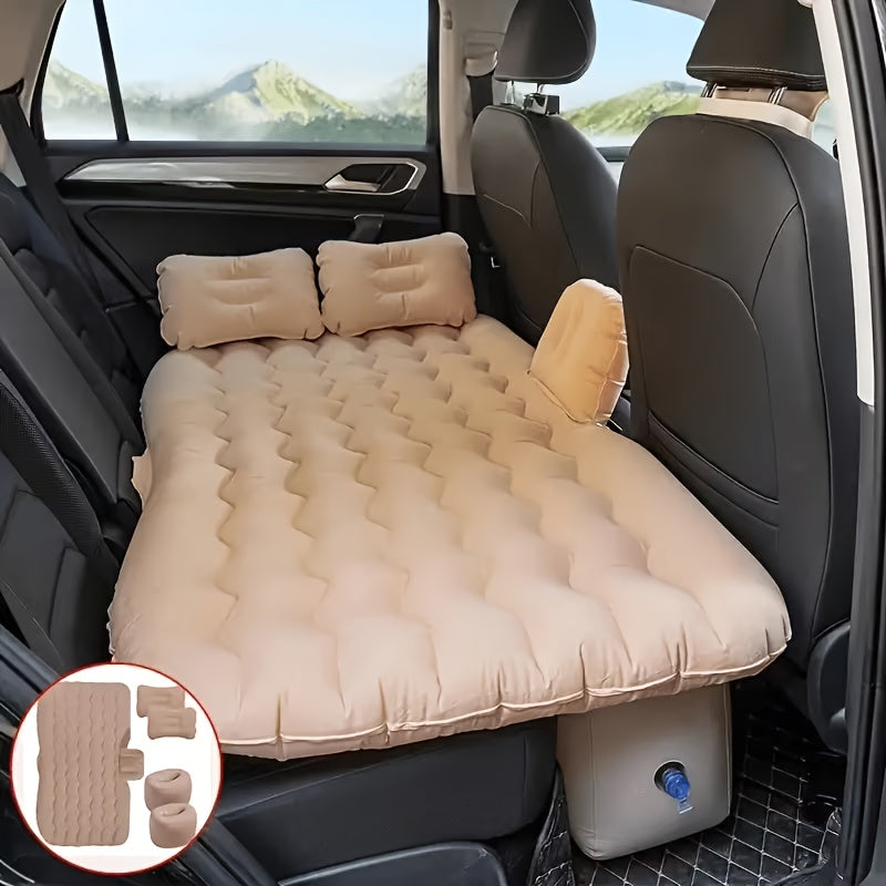 Inflatable Car Mattress Portable Backseat Sleeping Bed PVC Travel Cushion for SUV Truck Camping Picnic Road Trip Outdoor Rest Blue Black Beige Gray