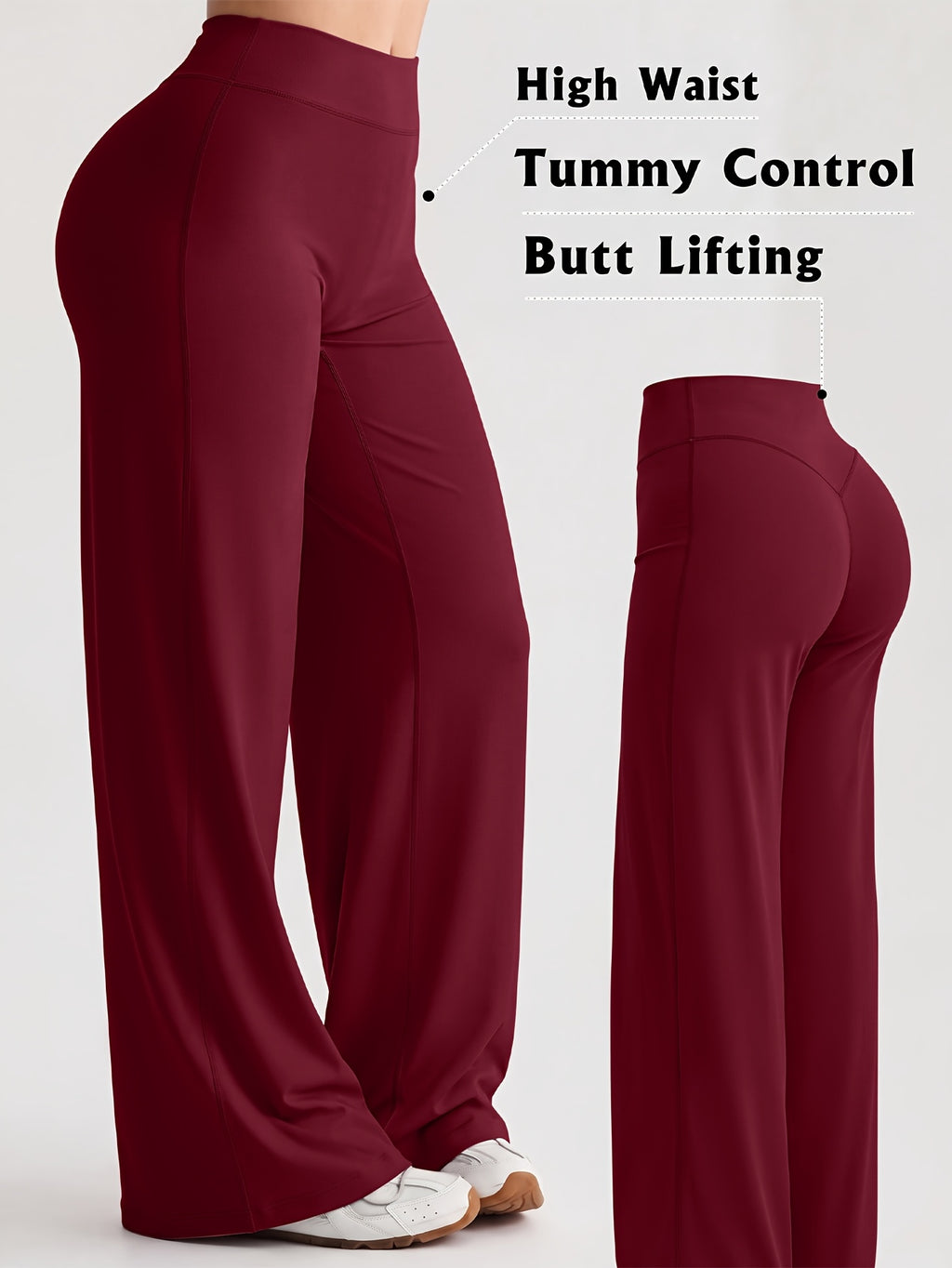 Women's Loose Straight Leg Yoga Pants – Breathable Soft Fabric Relaxed Fit Casual Lounge Trousers for Yoga, Workout, Home & Everyday Wear | S-XL | Chestnut, Cyan, Grey, Black