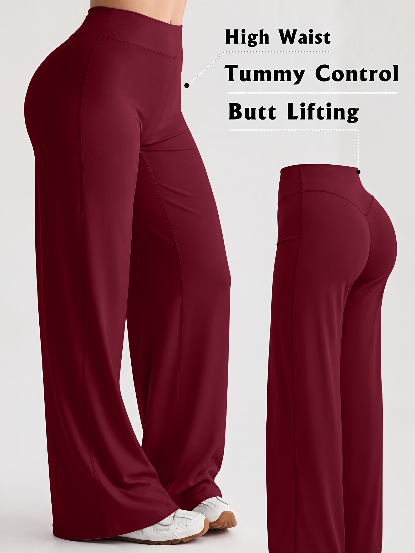 Women's Loose Straight Leg Yoga Pants – Breathable Soft Fabric Relaxed Fit Casual Lounge Trousers for Yoga, Workout, Home & Everyday Wear | S-XL | Chestnut, Cyan, Grey, Black