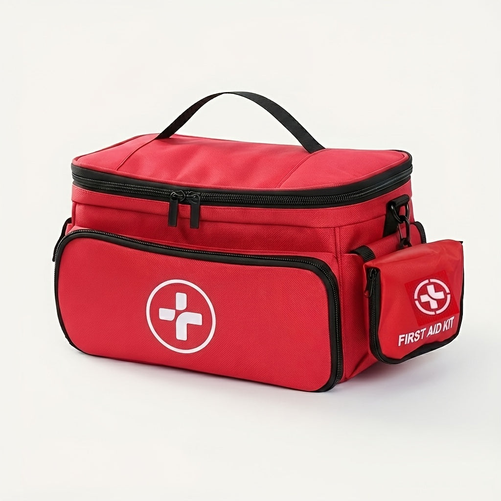 First Aid Kit Bag Medicine Storage Organizer Multi-Compartment – Empty Bag for Home Travel Camping Car Emergency Preparedness