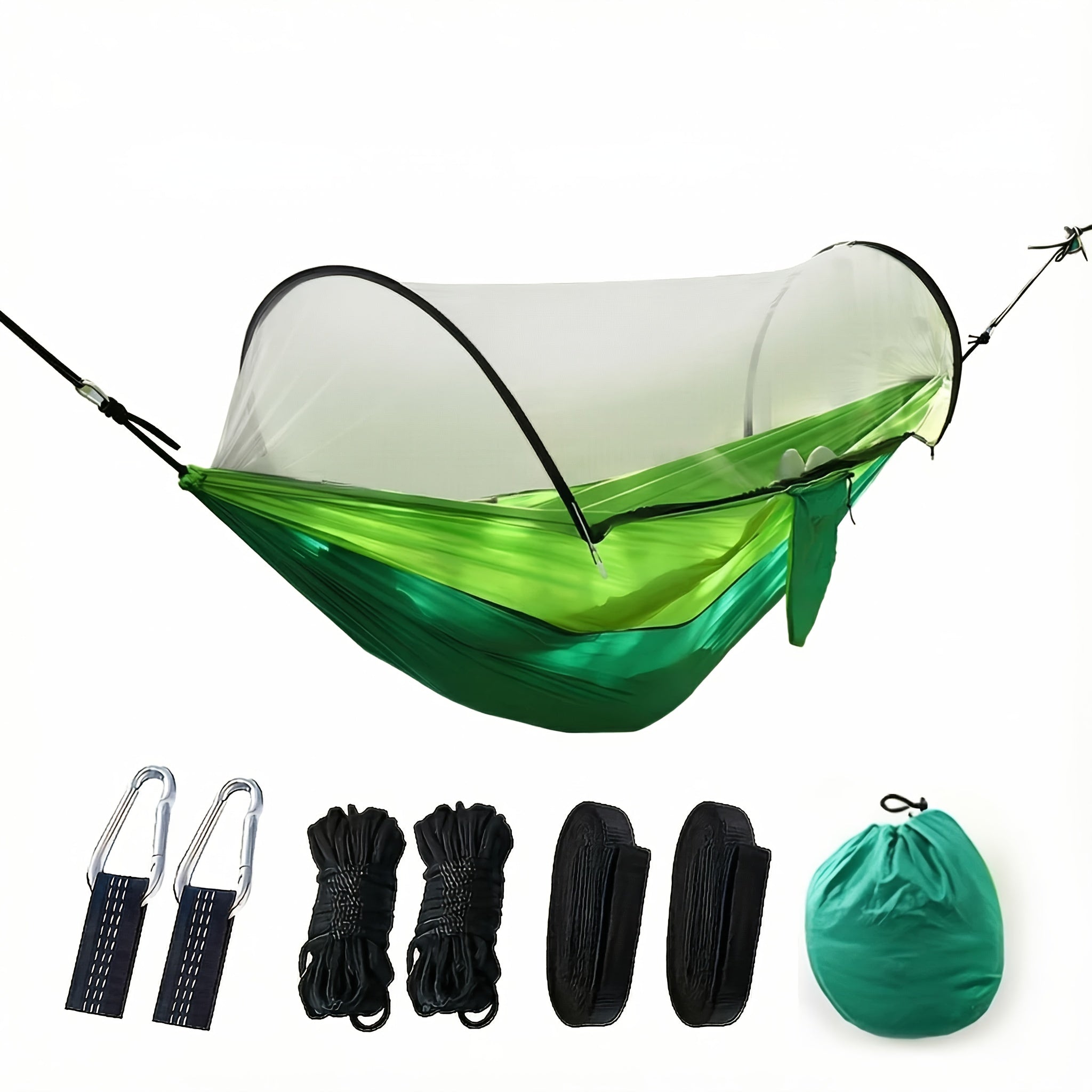 3-in-1 Double Camping Hammock with Mosquito Net and Sun Shade Durable Lightweight Portable for Camping Hiking Backpacking Picnic Garden Patio Park Outdoor Adventures