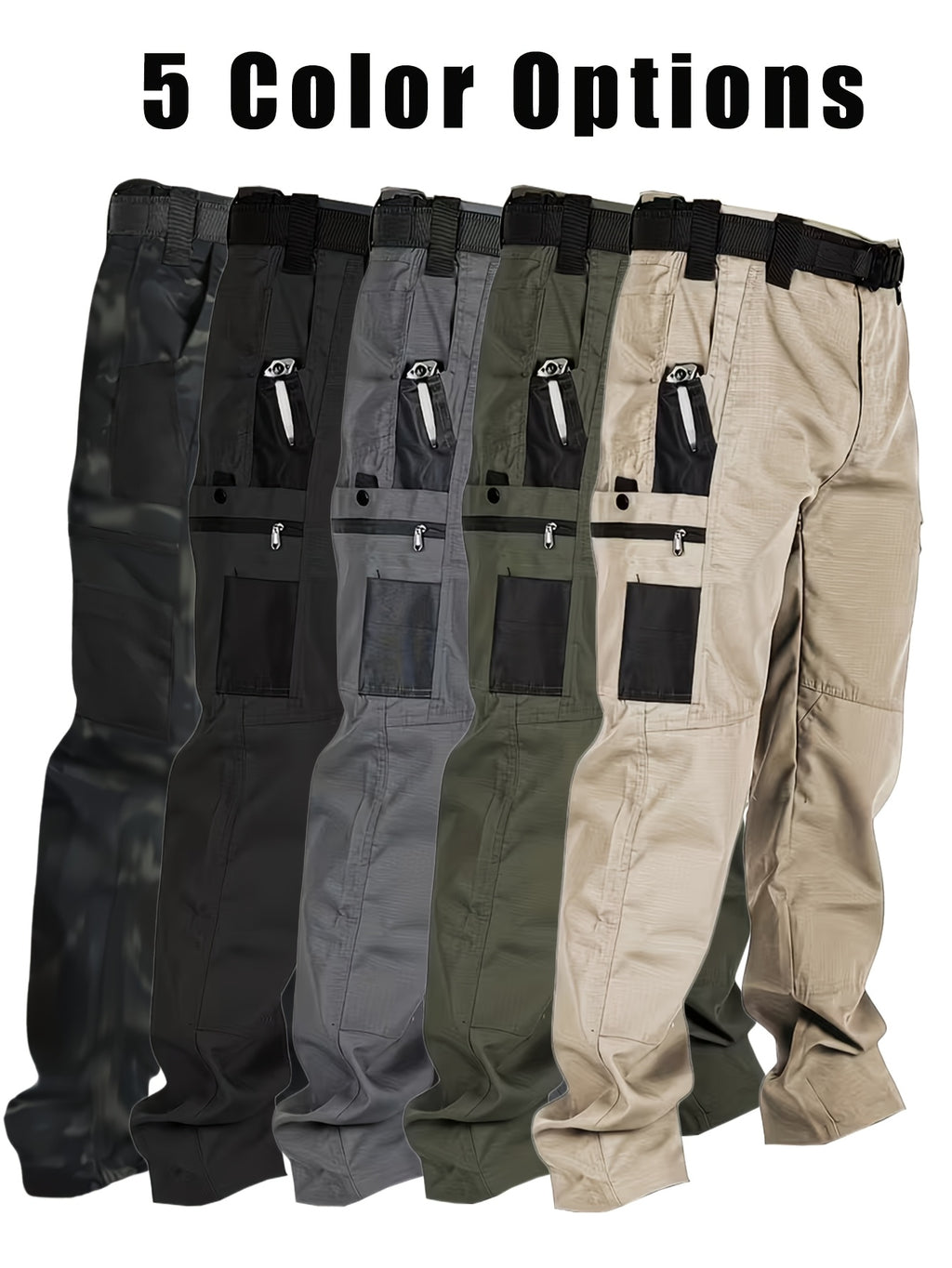 Men's Tactical Cargo Pants Quick-Dry Lightweight Hiking Pants Multi-Pocket Outdoor Work Pants for Men S-XXXL Black Grey Green