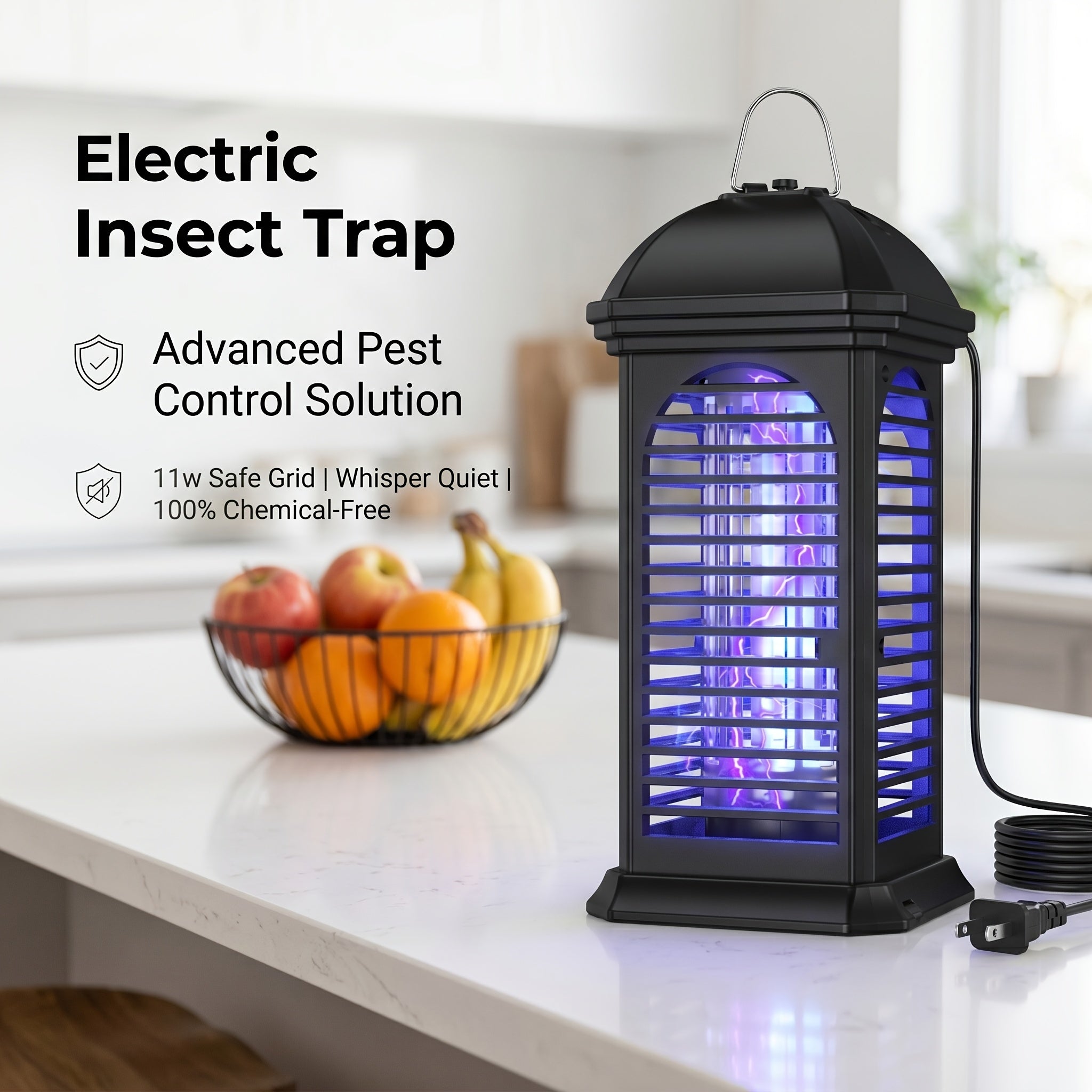 Bug Zapper Electric Mosquito Zapper Fly Killer Metal Mesh Indoor Insect Trap Lamp for Home Kitchen Bedroom Family Gift