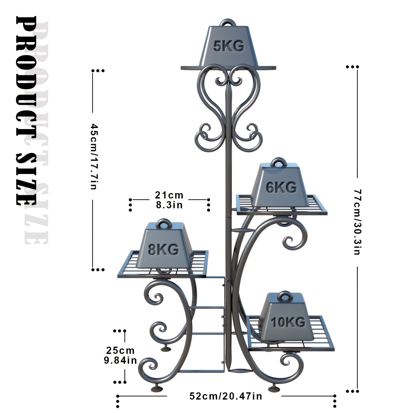 Metal Plant Stand Indoor Outdoor – Multi-Tier Wrought Iron Flower Pot Holder Display Rack for Garden, Patio, Balcony, Corner & Office | 1, 6-Tier Options, Black