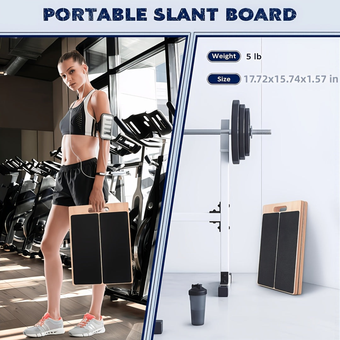 Adjustable Slant Board for Calf Stretching – Portable Wooden Incline Wedge with Non-Slip Surface for Squats, Ankle Mobility, Heel Stretch & Physical Therapy, All Fitness Levels