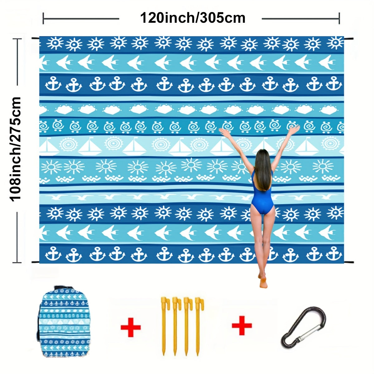 Sand-Free Beach Blanket Oversized – Quick-Dry Lightweight Sandproof Mat for Beach, Camping, Picnic & Travel | Fits 2–10 Adults | Multiple Styles & Sizes
