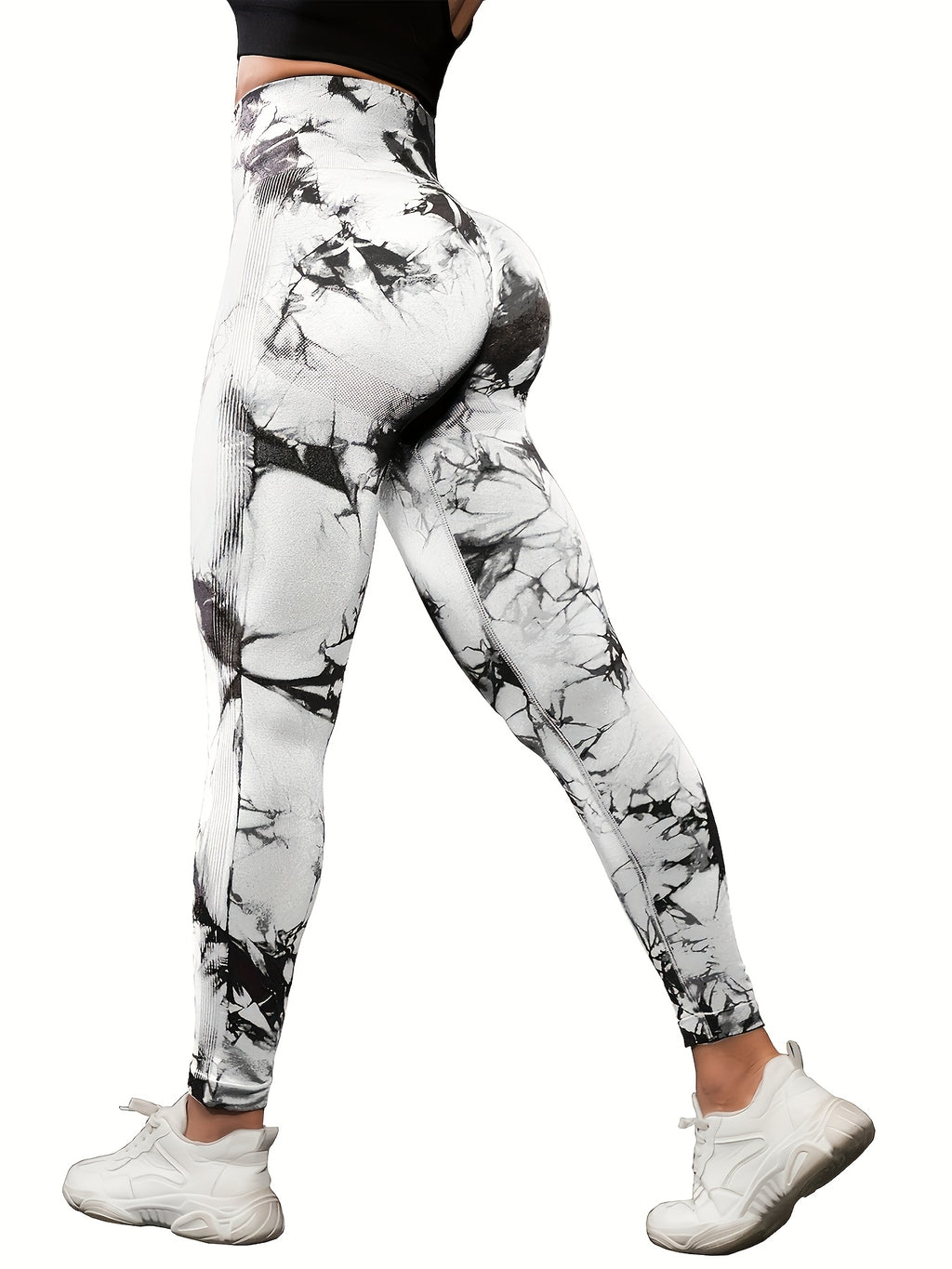 Women's High Waist Leggings 5-Pack Tie Dye Soft Supportive Workout Pants for Running Yoga Gym Pilates Stretch Athletic Tights S M L Multicolor