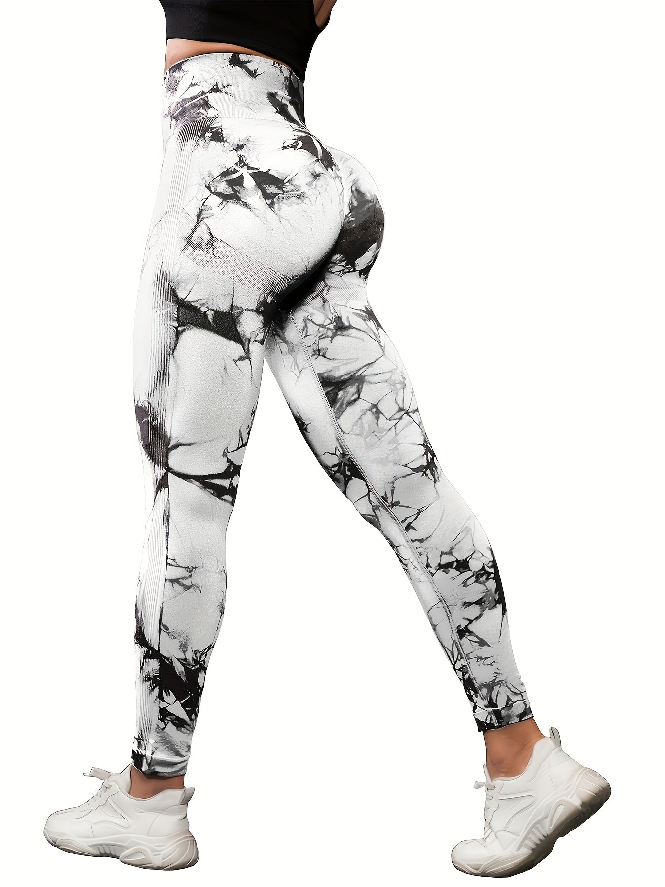 Women's High Waist Leggings 5-Pack Tie Dye Soft Supportive Workout Pants for Running Yoga Gym Pilates Stretch Athletic Tights S M L Multicolor