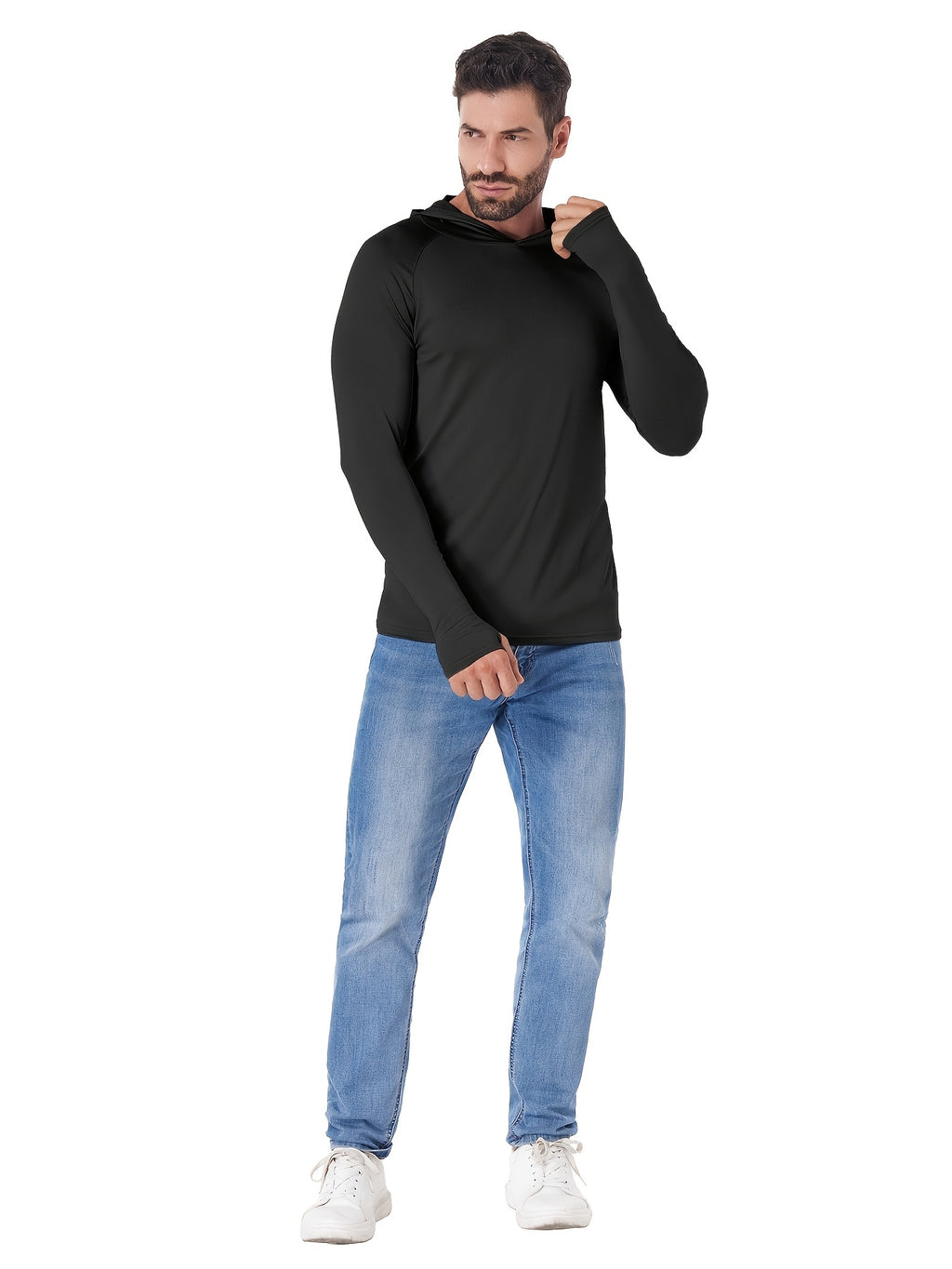 5 Pack Men's Athletic Hoodies Long Sleeve Quick Dry Running Shirts Thumb Holes – Lightweight Rash Guards Fishing S-XXL