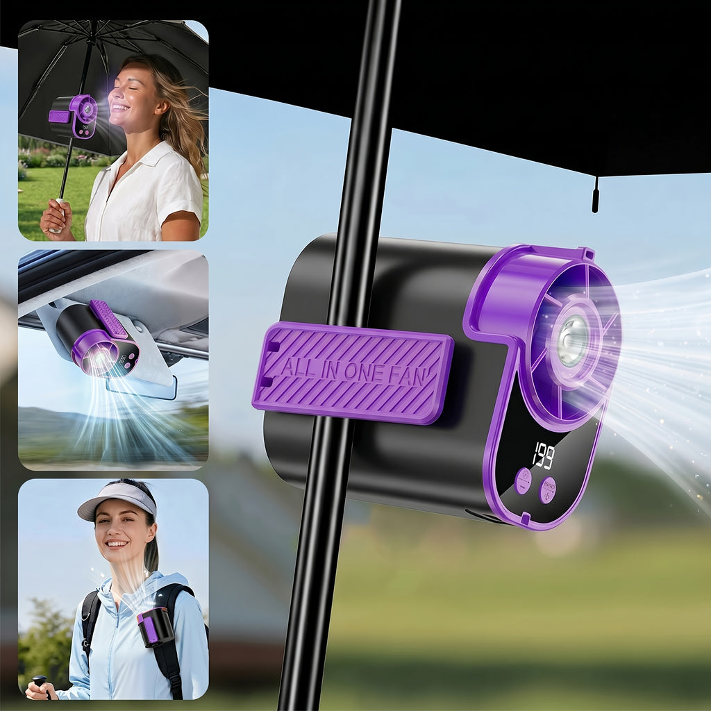 Hands-Free Neck Fan with Flashlight – 18000 RPM Brushless Motor, 199-Speed Adjustable, 5000mAh Battery, Wearable Portable Cooling Fan for Outdoor Work Camping Fishing Hiking, Single & 2-Pack