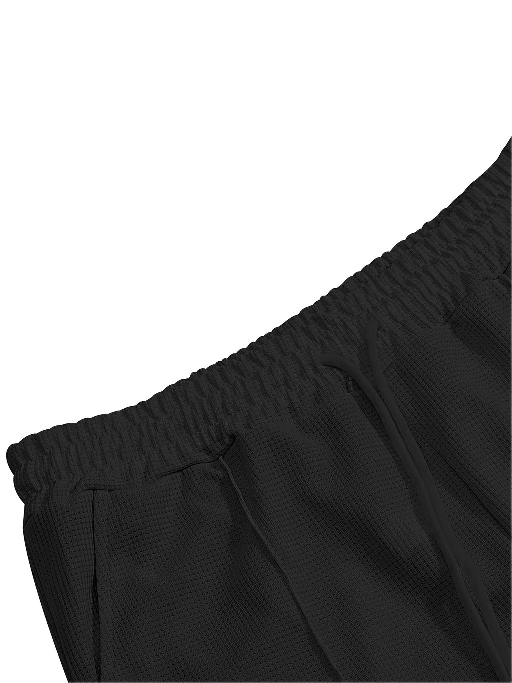 Men's Waffle Long Sleeve Set – 2-Piece Sports & Leisure Tracksuit with Pants, Breathable Polyester Knit, Regular Fit for Spring Autumn Daily Wear, M-XXXL