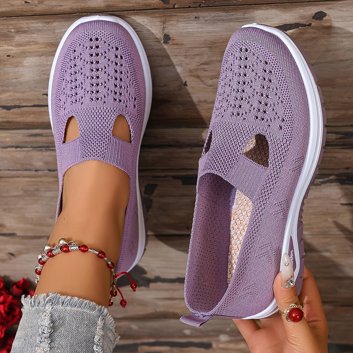 Women's Slip-On Sneakers Mesh Upper Casual Comfort Shoes for Beach Vacation Camping Everyday Summer Walking