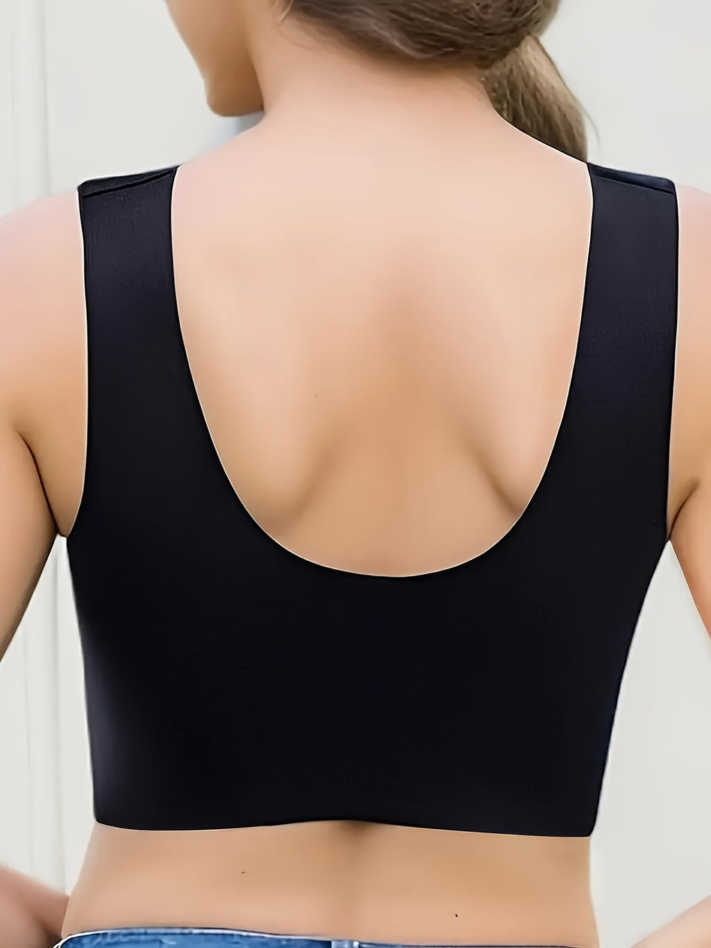 4-Pack Women's Lace Sports Bra Vest – Ice Silk Traceless Bralette with Beautiful Lace Back, Fixed Cup Support for Large Chest, Breathable Gathered Design, Sizes S-XXL