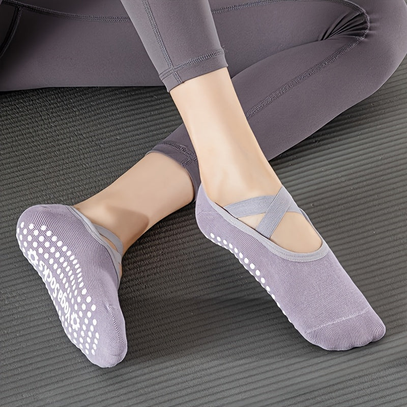6-Pack Women's Non-Slip Yoga Socks with Grip – Cushioned Heel & Toe Breathable Workout Socks for Pilates, Dance, Gym & Home – Mixed Colors & All Black