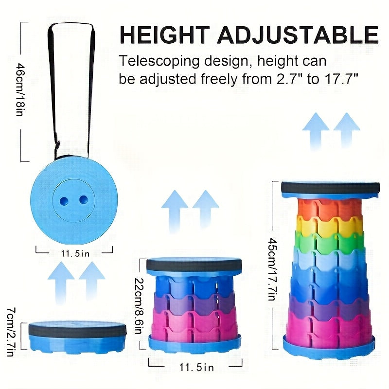 Portable Folding Stool 2 Pack 400 Lbs Capacity Collapsible Lightweight Seat – Camping Fishing Hiking BBQ Kitchen Indoor Outdoor Rainbow Gift