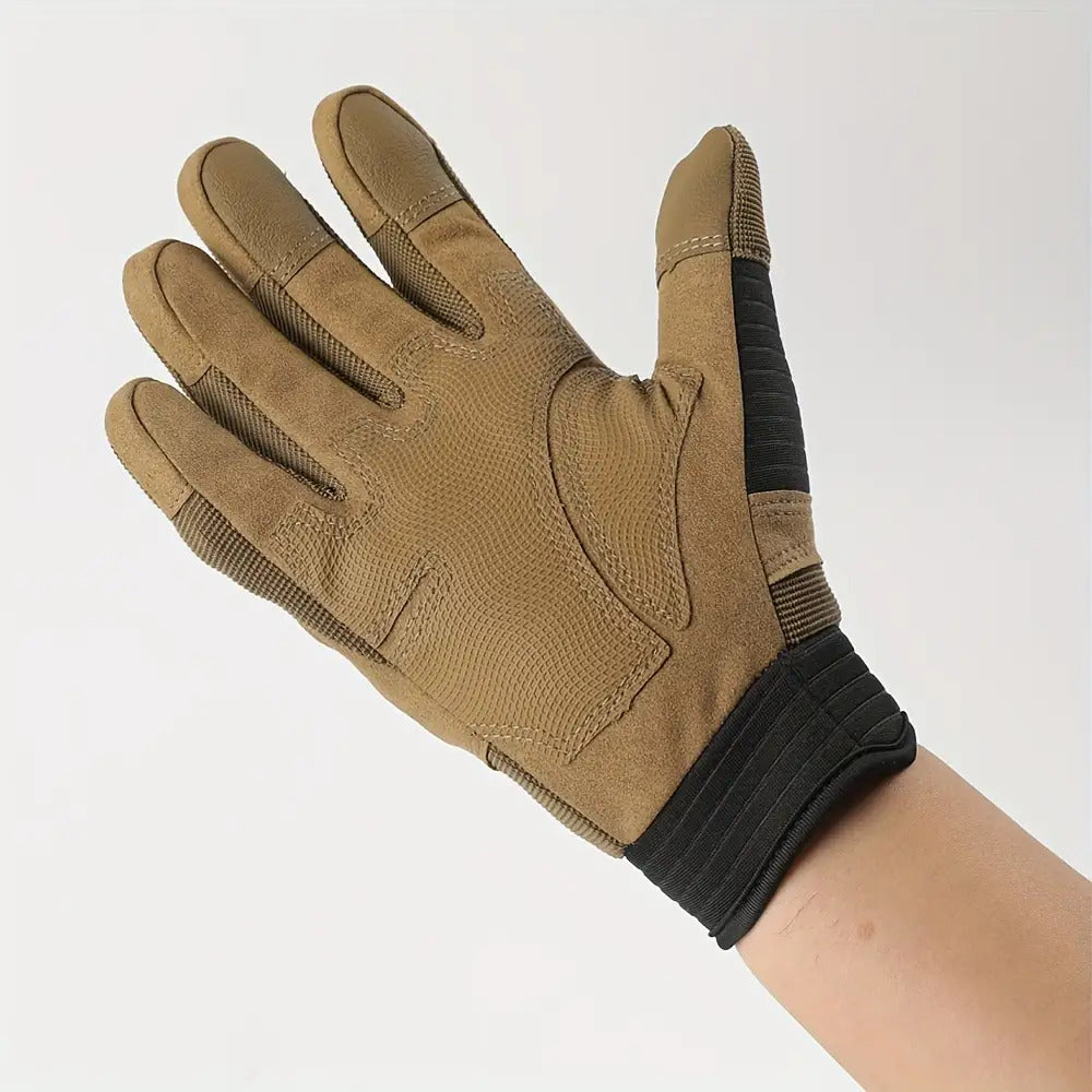 Men's Tactical Winter Gloves Touchscreen Compatible – Warm All-Finger Design, Adjustable Wrist Closure for Hiking, Cycling & Cold Weather Outdoor Activities