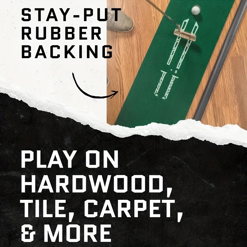 Golf Putting Mat with Automatic Ball Return System – 3/5/7ft Professional Putting Green, Ball Collector & Putting Tracks | Indoor & Outdoor Golf Training Aid for Skill Improvement