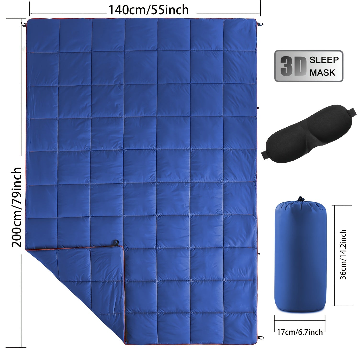 Puffy Camping Blanket Lightweight Down Alternative Ultra Warm Hammock Quilt 55x79 Inch for Camping Hiking Traveling Picnic Beach Party Cold Weather Outdoor Gear Multiple Colors