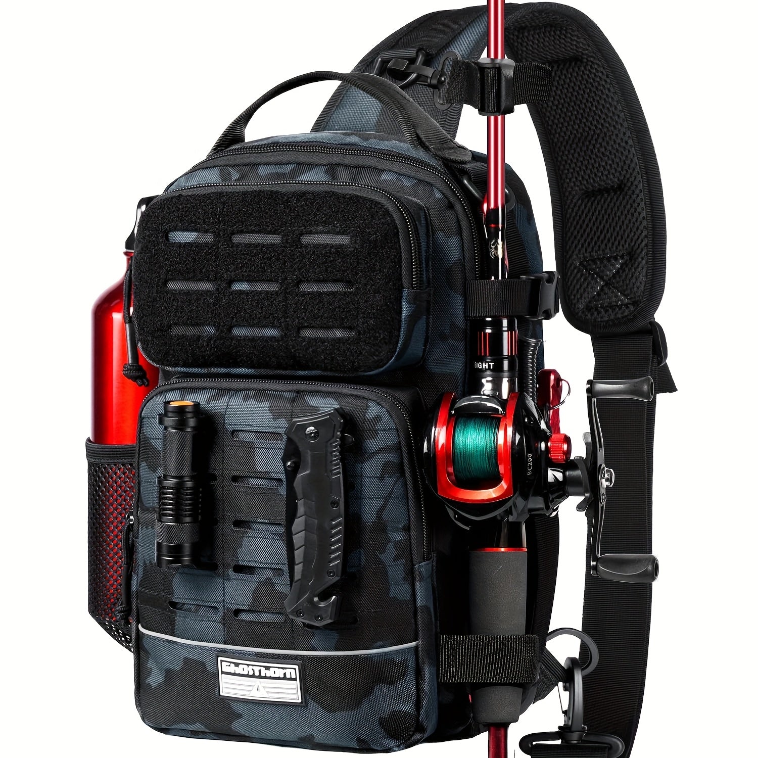 Tactical Camouflage Shoulder Bag – Military Style Crossbody Sling Bag for Outdoor Hiking Camping Hunting Travel Men Women Black Green Khaki Camo