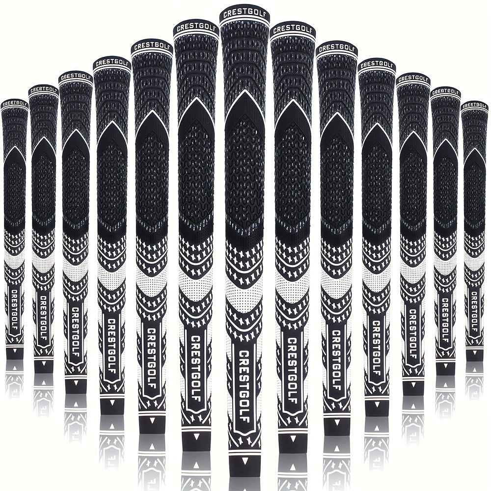 13pcs Golf Grips Set Midsize All Weather Compound Hybrid Rubber Golf Club Grips Ecological Yarn Thread Technology Multiple Colors