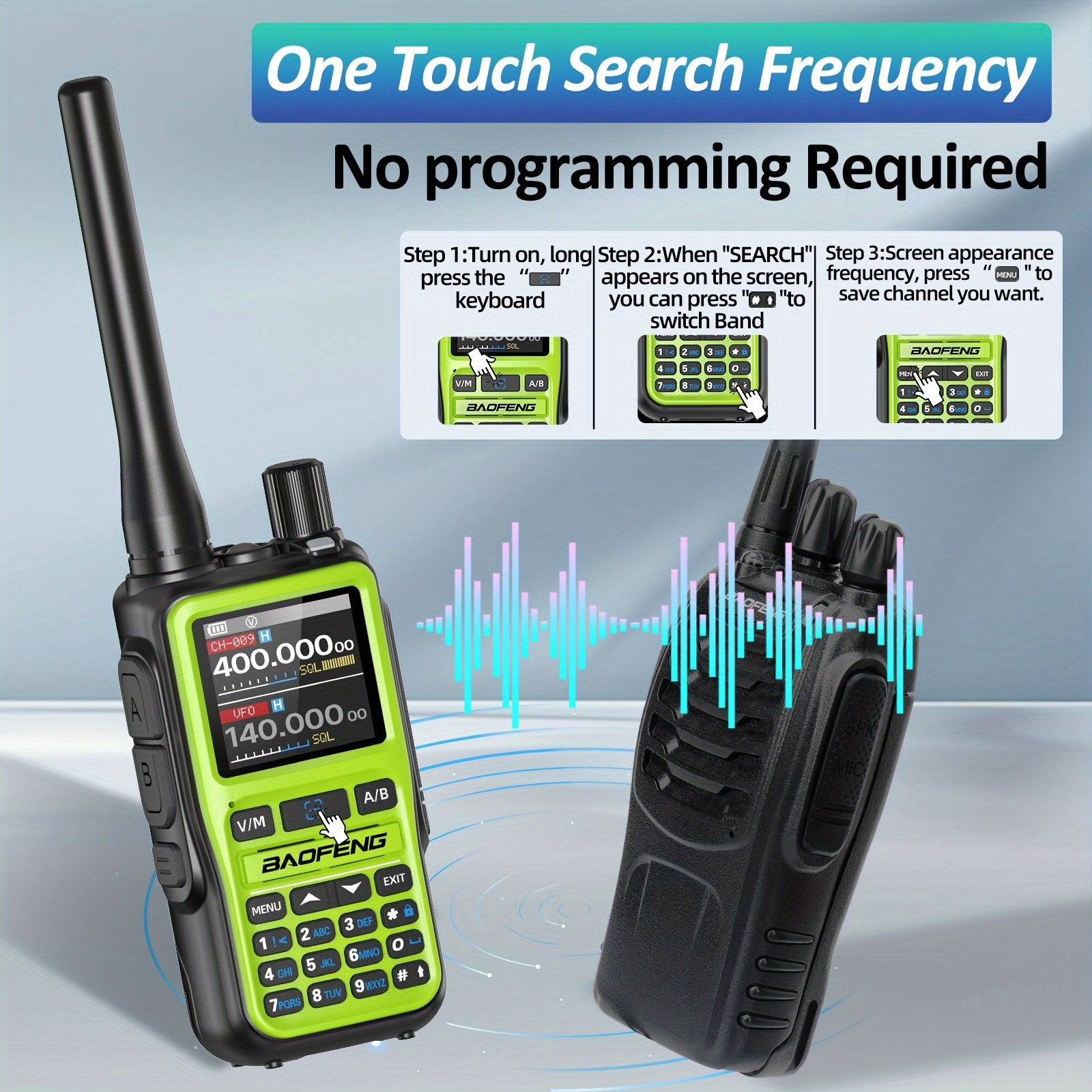 Baofeng UV-5R Mini Ham Radio 2 Pack Long Range Two Way Radio 999CH NOAA Weather Walkie Talkies USB-C Rechargeable Dual PTT APP Programming for Hunting Fishing Skiing Camping Survival