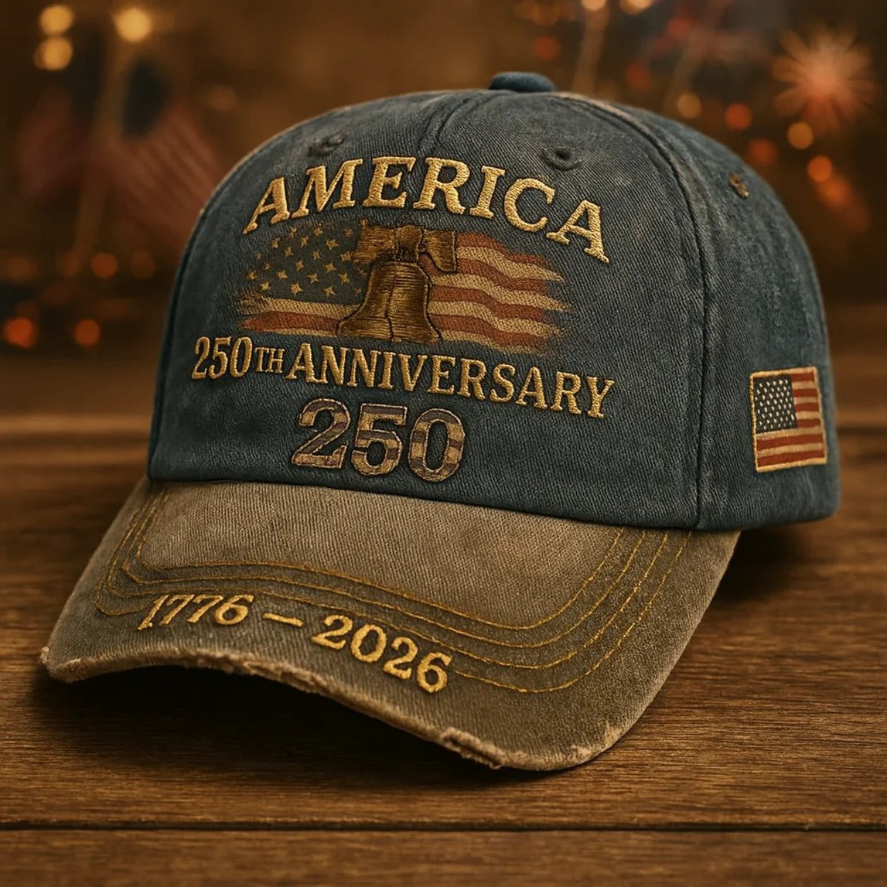 Patriotic Baseball Cap 250th Anniversary American Flag Embroidered Hat – Adjustable Vintage USA Independence Day Cap Unisex