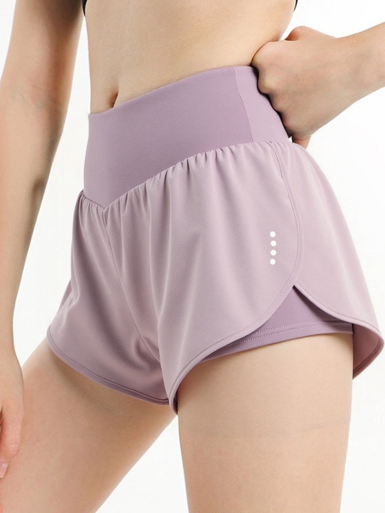 Women's Yoga Shorts Quick-Dry High-Stretch Tummy Control 2-in-1 Athletic Shorts – Anti-See-Through Seamless Moisture-Wicking for Gym Fitness Running Beach White Black Deep Red XS-XL