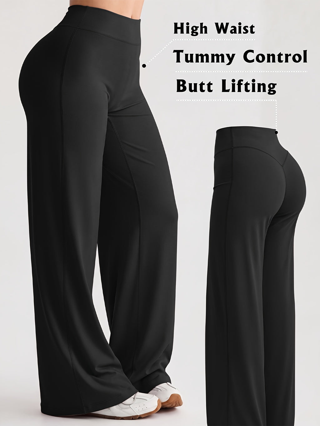 Women's Loose Straight Leg Yoga Pants – Breathable Soft Fabric Relaxed Fit Casual Lounge Trousers for Yoga, Workout, Home & Everyday Wear | S-XL | Chestnut, Cyan, Grey, Black