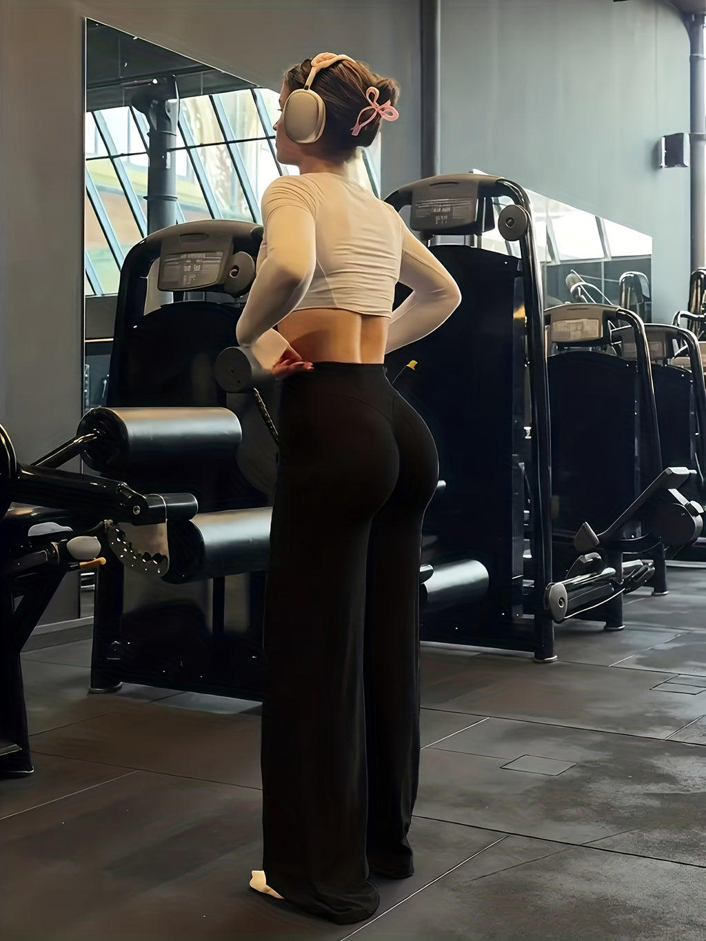 Wide Leg Yoga Pants for Women High Waist Buttery Soft Flare Leggings Plus Size Stretchy Workout Pants for Gym Fitness Training Casual Wear All Season S M L XL