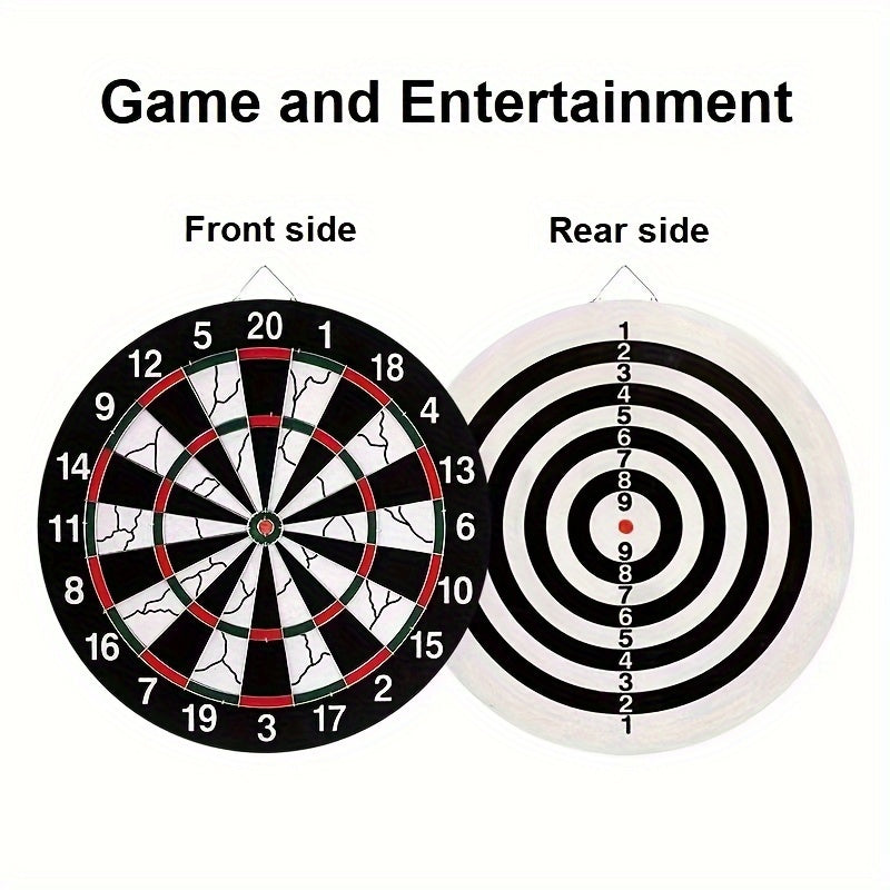 17 Inch Dart Board Set Double Sided Flocking Dartboard Solid Alloy Frame with 12 Darts for Family Games Office Bar Professional Competition Home Entertainment