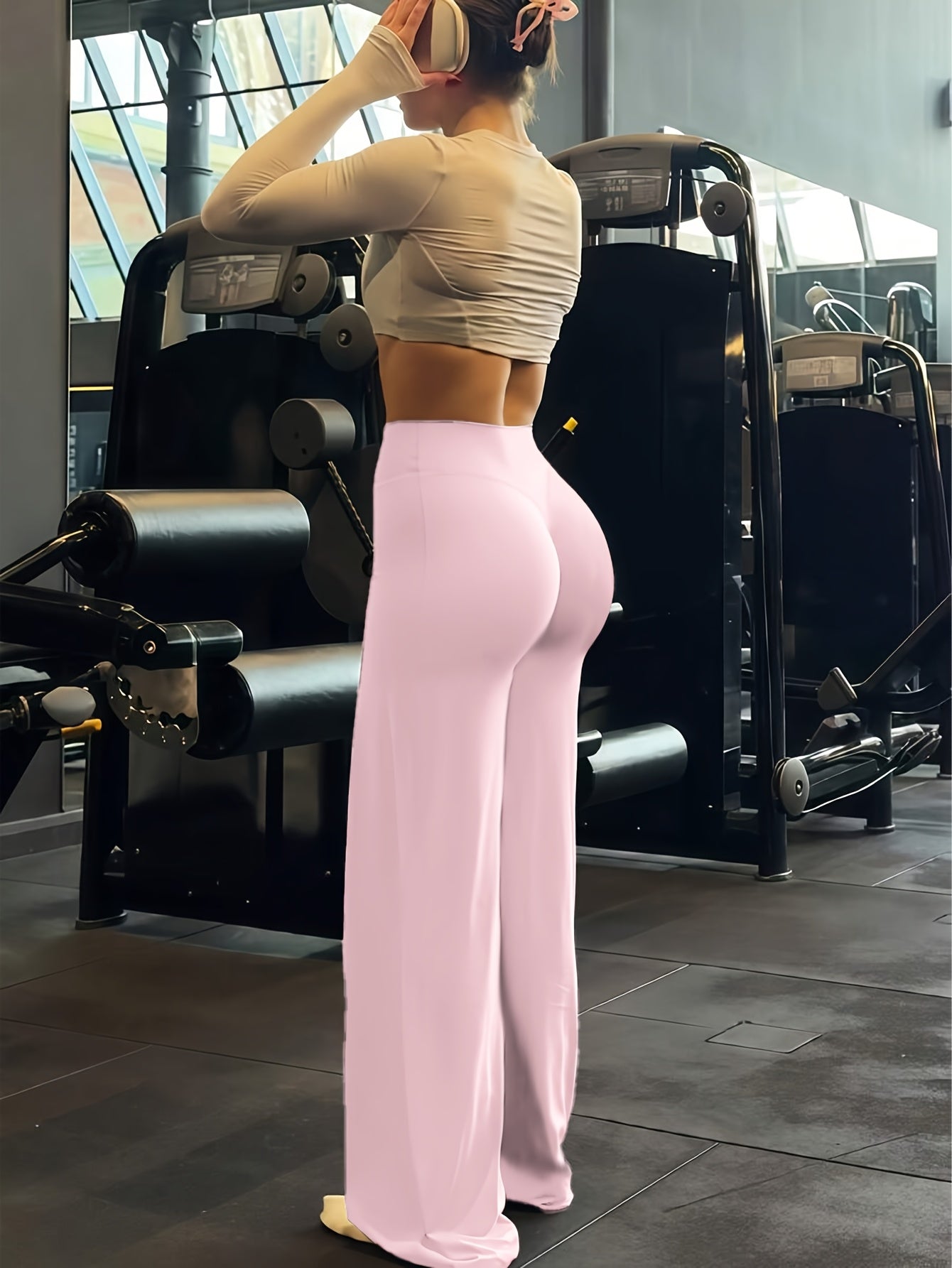 Wide Leg Yoga Pants for Women High Waist Buttery Soft Flare Leggings Plus Size Stretchy Workout Pants for Gym Fitness Training Casual Wear All Season S M L XL