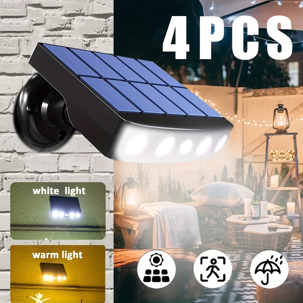 Solar Wall Lights Outdoor Dusk to Dawn IP44 Waterproof 120° Wide Beam 1200mAh Auto On Off Security Light for Porch Courtyard Deck Garden Fence White Warm Light 1 2 4 Pack