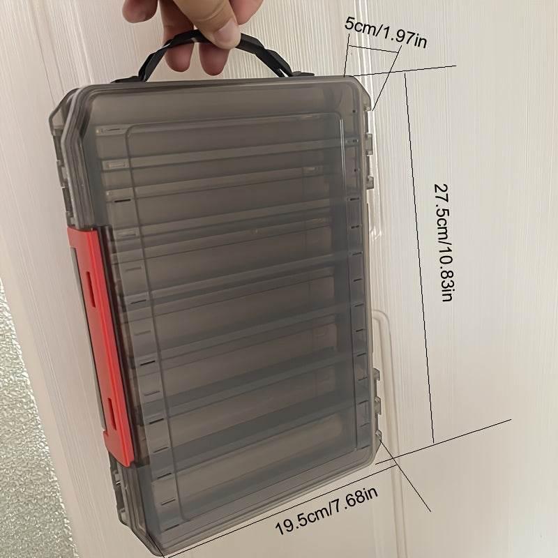 Fishing Tackle Box Two-Sided Storage Portable - Multi-Functional Lure Organizer for Bass Trout Freshwater Saltwater Fishing, Large & Extra Large Sizes, Orange Red Yellow Blue Black White