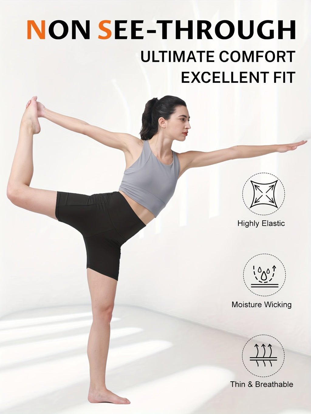 Women's High Waist Yoga Shorts – Sweat-Absorbent Elastic 5-Point Shorts for Cycling, Training & Running, Casual Summer Activewear, M-XXL