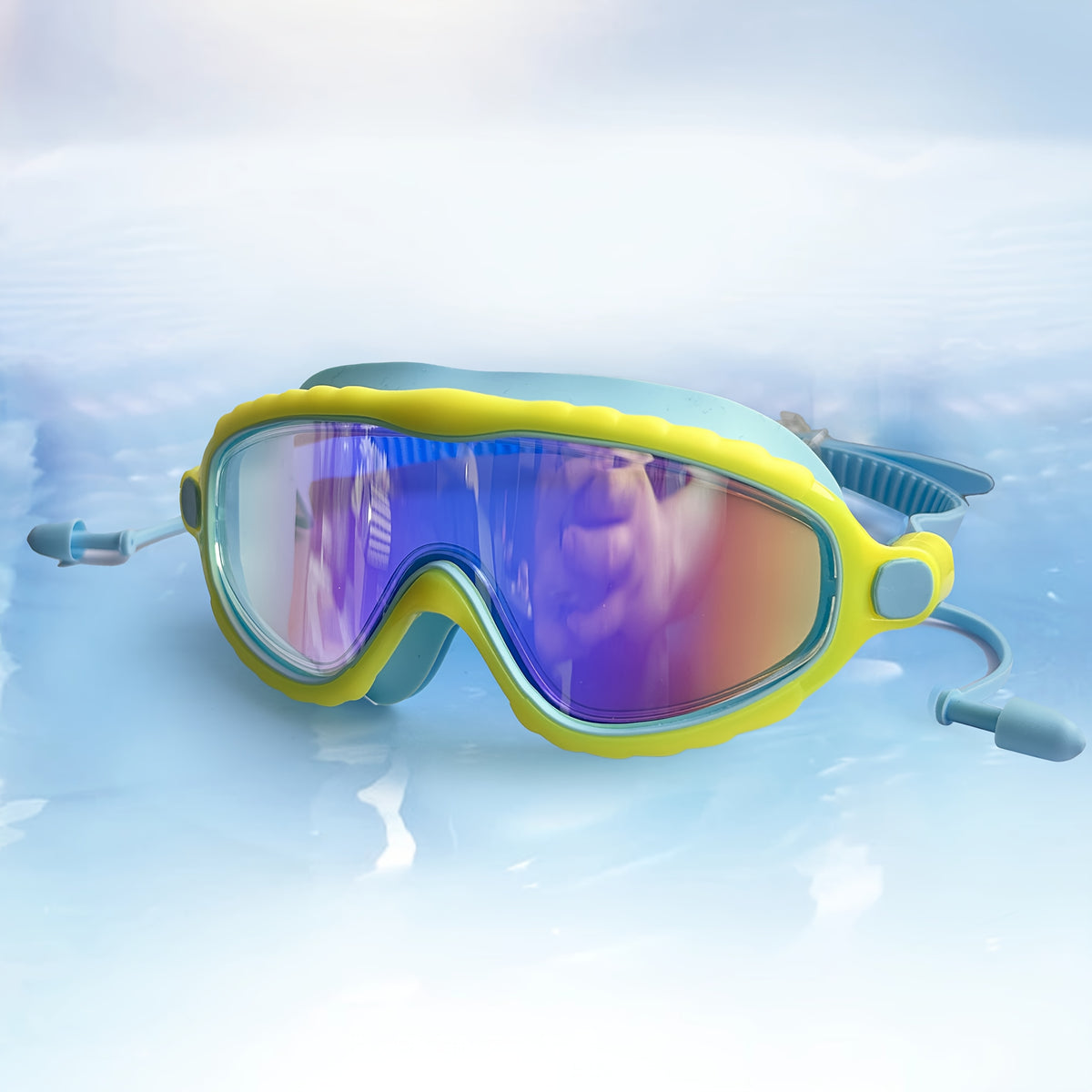 Kids Swim Goggles Anti-Fog Large Lens with Earplugs Waterproof Leak-Proof Swimming Goggles for Children Ages 3-14 Boys Girls Pool Beach Gift