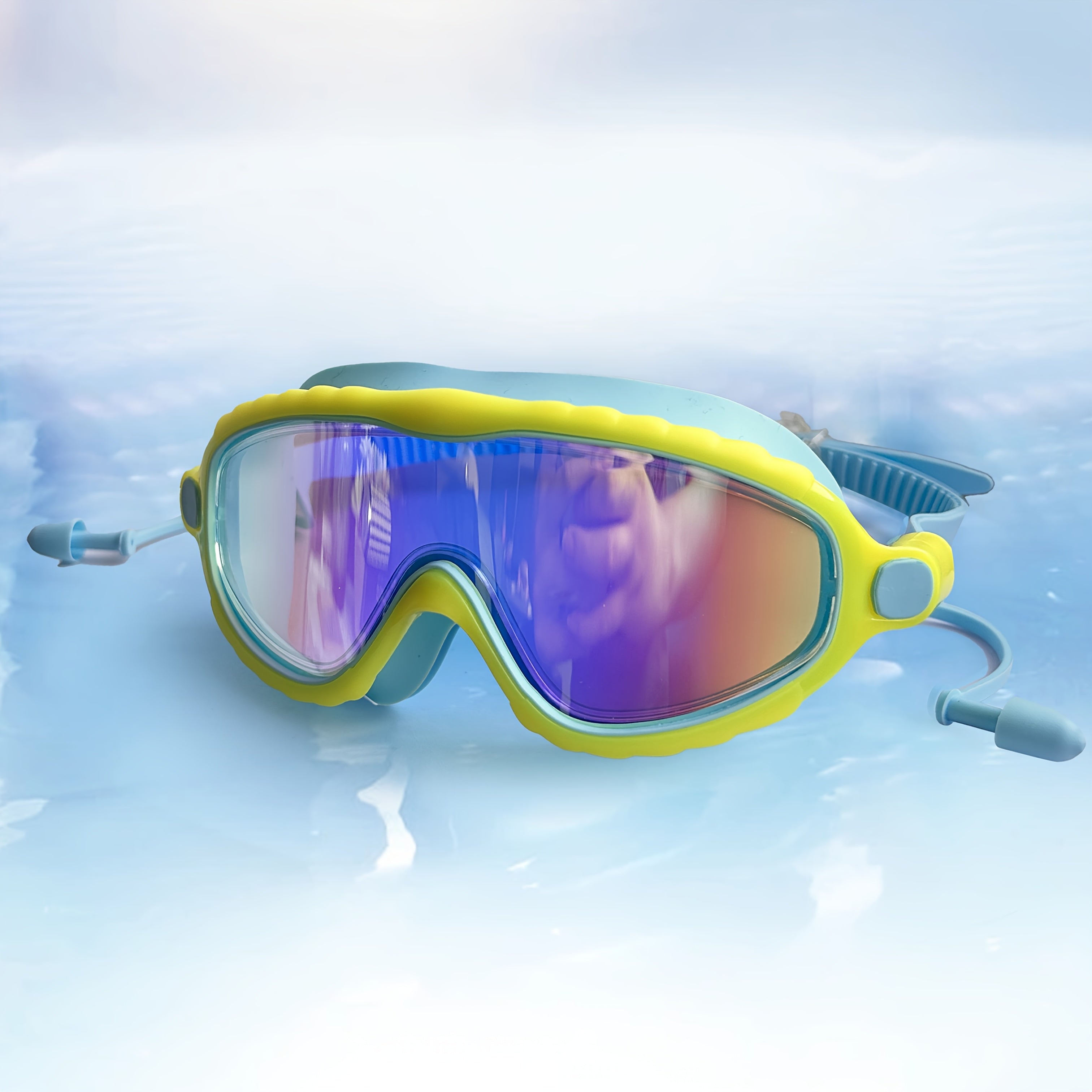 Kids Swim Goggles Anti-Fog Large Lens with Earplugs Waterproof Leak-Proof Swimming Goggles for Children Ages 3-14 Boys Girls Pool Beach Gift