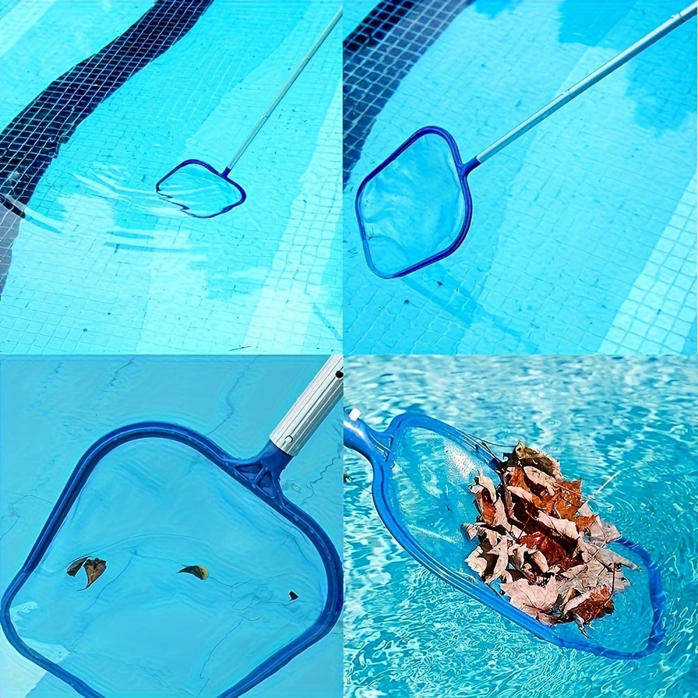 Pool Cleaning Set 3-Piece with 5-Section Aluminum Telescoping Pole, Leaf Skimmer Net & Pool Brush - Complete Pool Cleaner Kit for Above Ground & In-Ground Pools, Hot Tubs, Spas & Garden Ponds