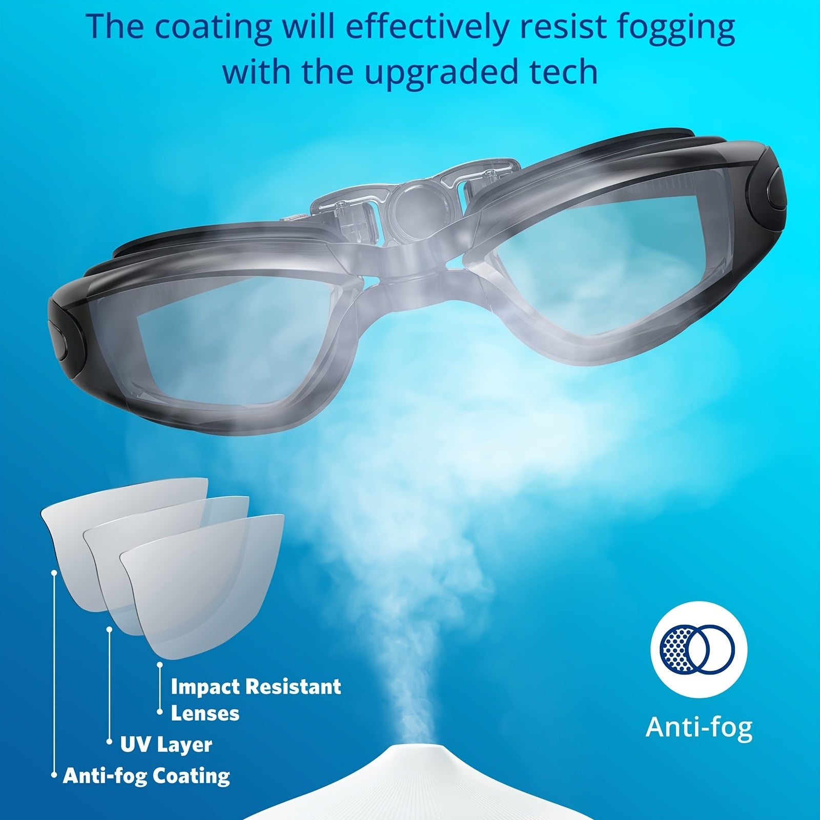 2-Pack HD Swim Goggles Gold-Plated Lens Anti-Fog Anti-Leak with Adjustable Strap & Earplugs - Professional Clear Vision Pool Goggles for Beginners, Daily Training, Men & Women (Black/White or Blue/Red)